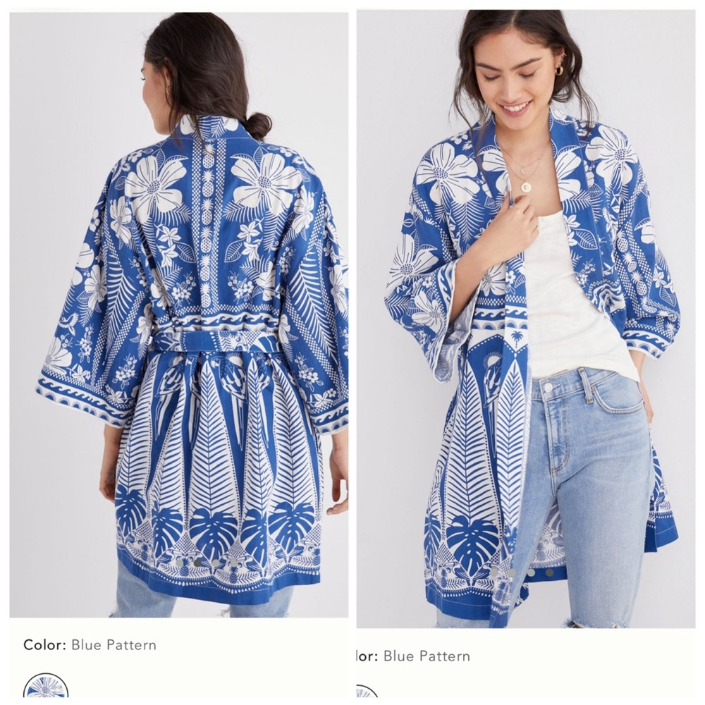 Farm Rio tropical kimono jacket Anthropologie exclusive size Small new cotton